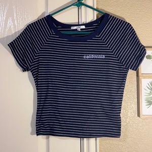 California navy blue striped crop top!!💙🤍